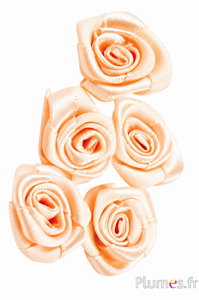 Satijnen bloemen - Ø 2 cm - abrikoos